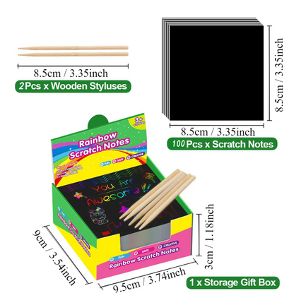 Pack-of-100 Scratch Art Notes