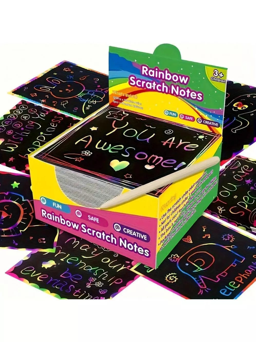 Pack-of-100 Scratch Art Notes